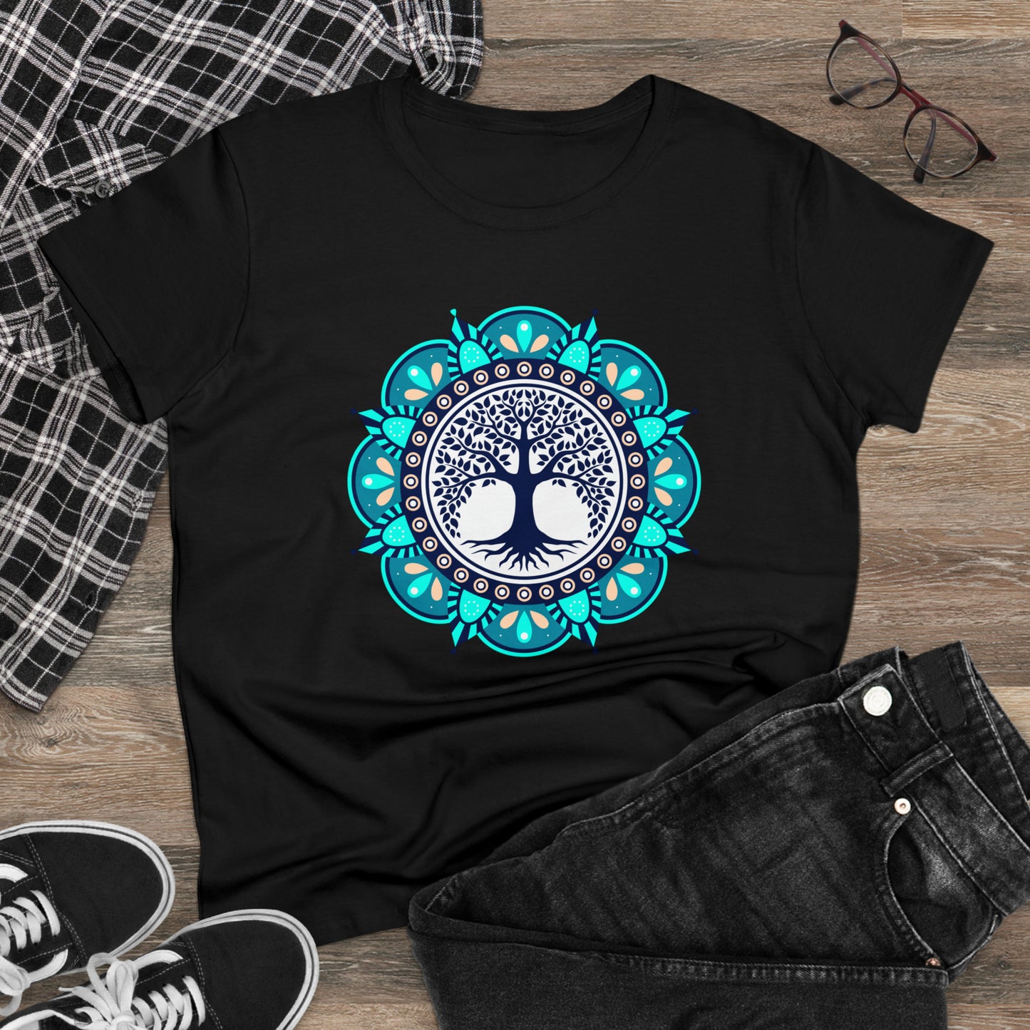 Meditation T-Shirts, Yoga Graphic Tees, Mindfulness Apparel, Zen T-Shirts, Spiritual Shirts, Chakra Tees, Womens T-Shirt Black