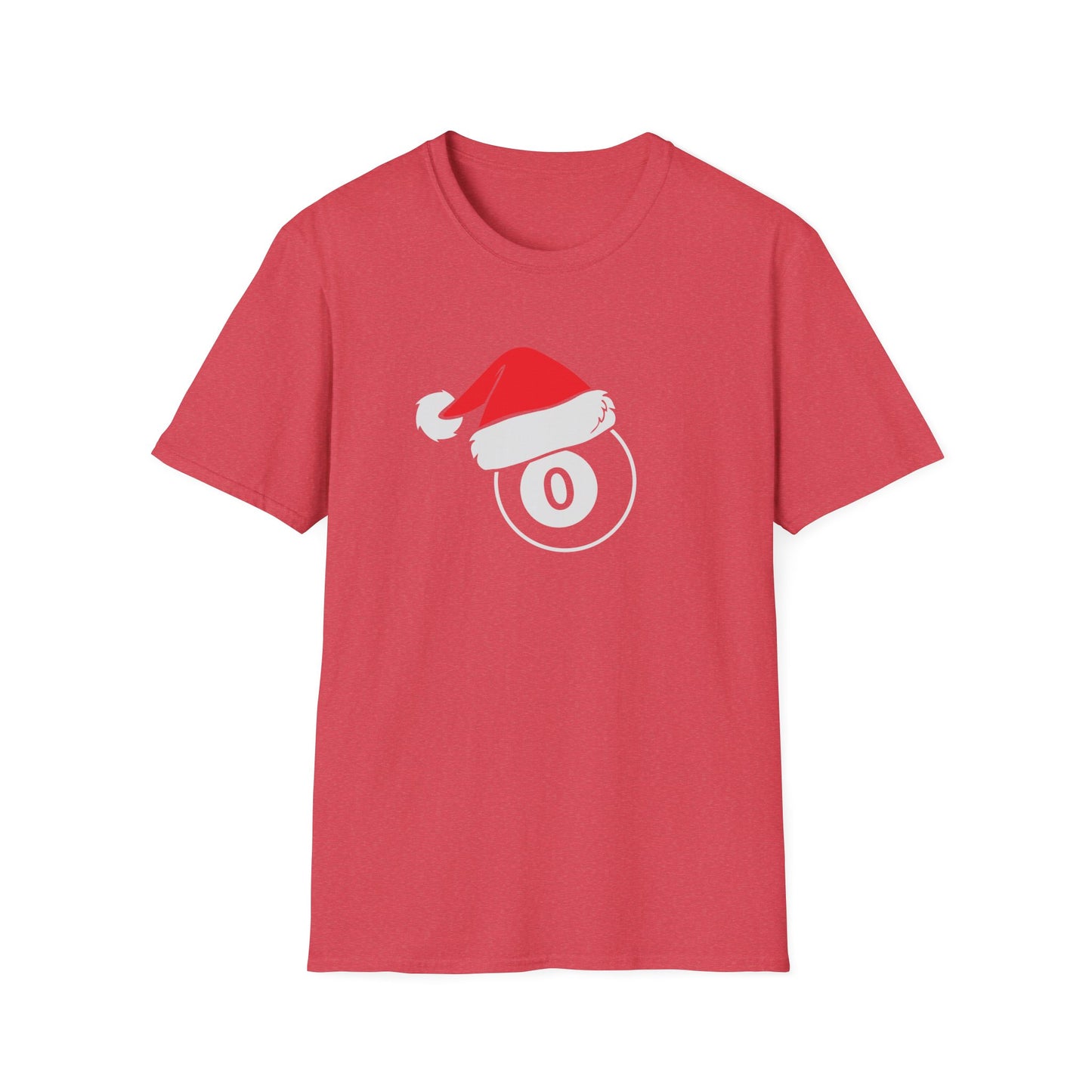 Pool Ball Santa Hat Graphic T Shirt Heather Red