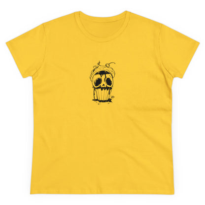 Skull Cupcake, Halloween Cupcake Designs, Halloween Graphic Shirts, Spooky Halloween Shirts, Cute Halloween Graphic Tees Daisy