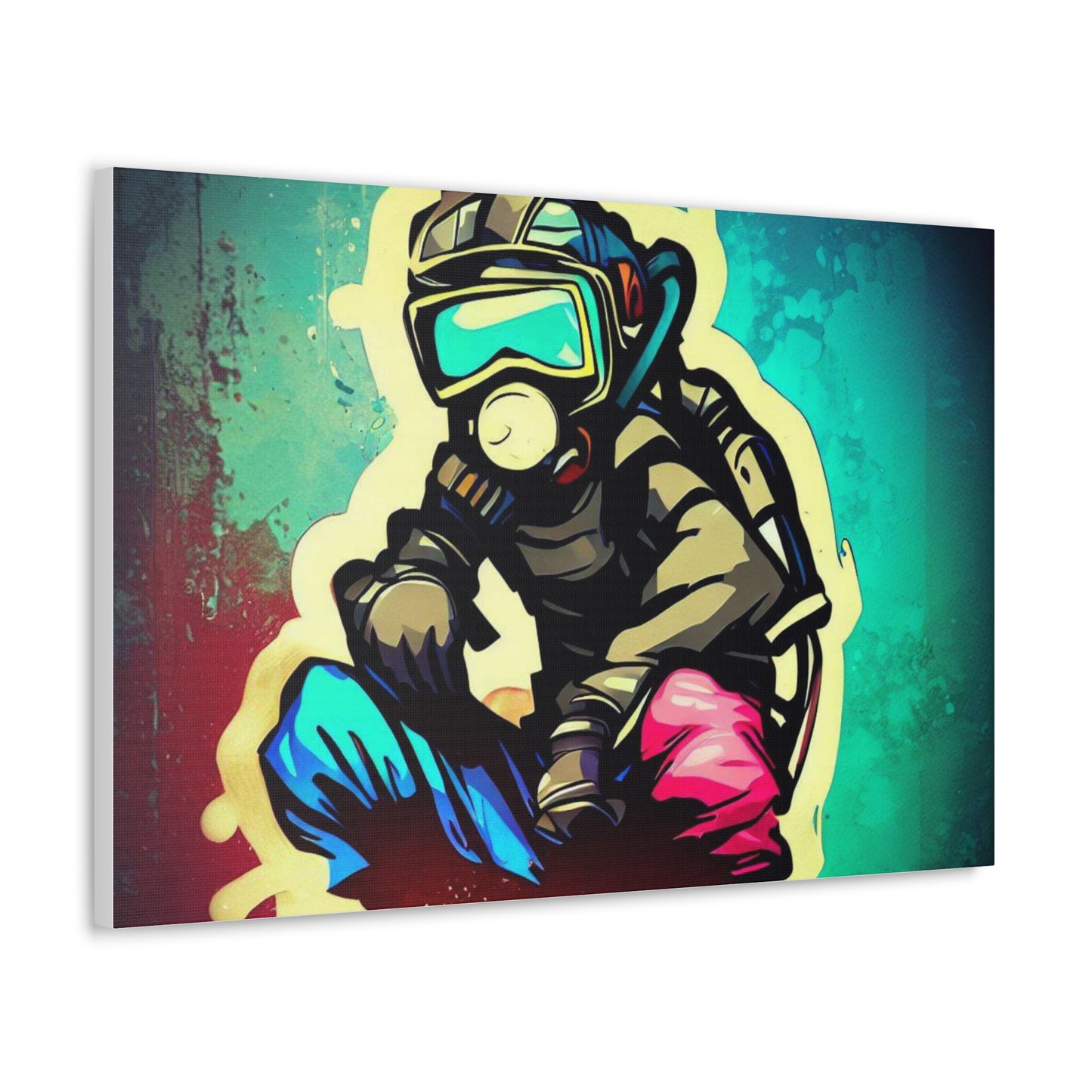 Gasmask, Graffiti Artist, Graffiti art prints, Street art canvas, Urban art decor, Graffiti-style wall art, Graffiti canvas prints, Street art posters - SaviTraviDesigns