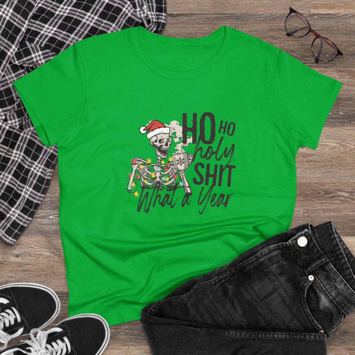 Ho Ho Holy Shit, What A Year, Christmas Graphic Shirts, Festive Holiday T-Shirts, Ugly Christmas Sweater Tees, Funny Christmas Shirt Designs, Cute Xmas Graphic Tees