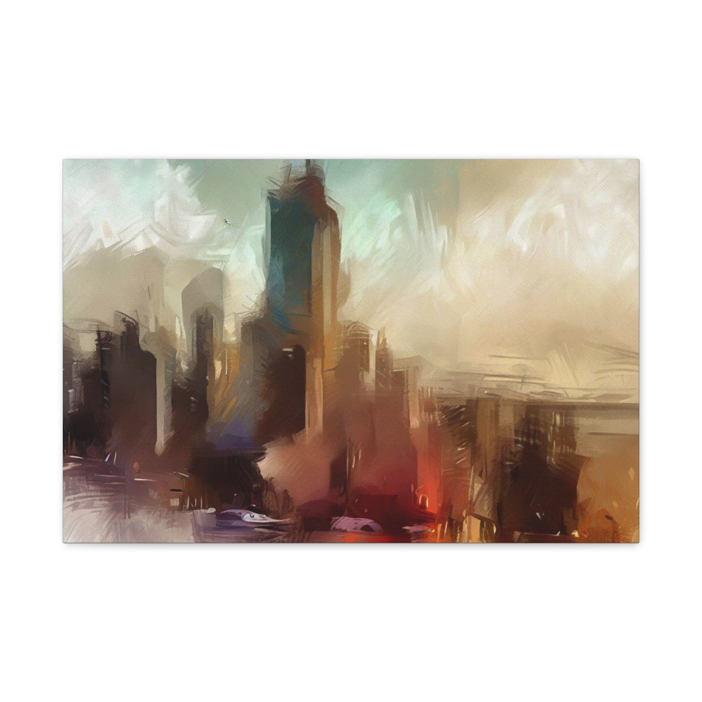 Cityscape wall art, city wall art, city art, Canvas Gallery Wraps 24″ x 16″ Premium Gallery Wraps (1.25″)