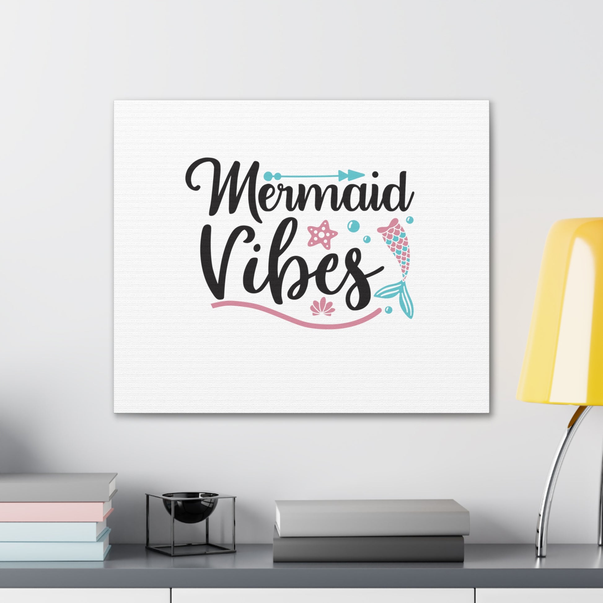 Mermaid Vibes, Mermaid Wall Art, Coastal Mermaid Decor, Beach House Mermaid Signs, Nautical Mermaid Decor, Mermaid Nursery Wall Decor - SaviTraviDesigns