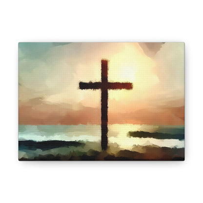 Christian wall art, Cross wall art, beach art, ocean art, Canvas Gallery Wraps - SaviTraviDesigns