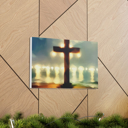 Christian wall art, Cross wall art, Beach art, Canvas Gallery Wrap - SaviTraviDesigns