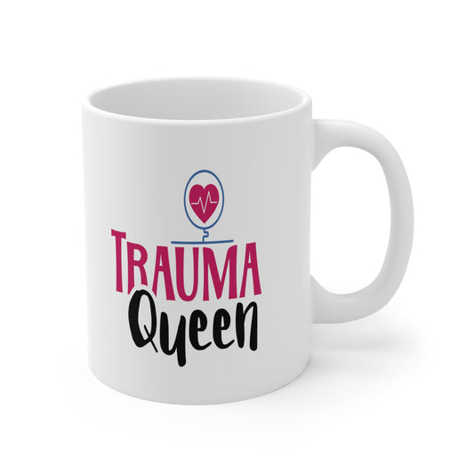 Trauma Queen, Nurse Coffee Mugs, Coffee Mugs with Art, Unique Mug Designs, Custom Graphic Mugs, Artistic Coffee Cups, Trendy Mug Patterns - SaviTraviDesigns