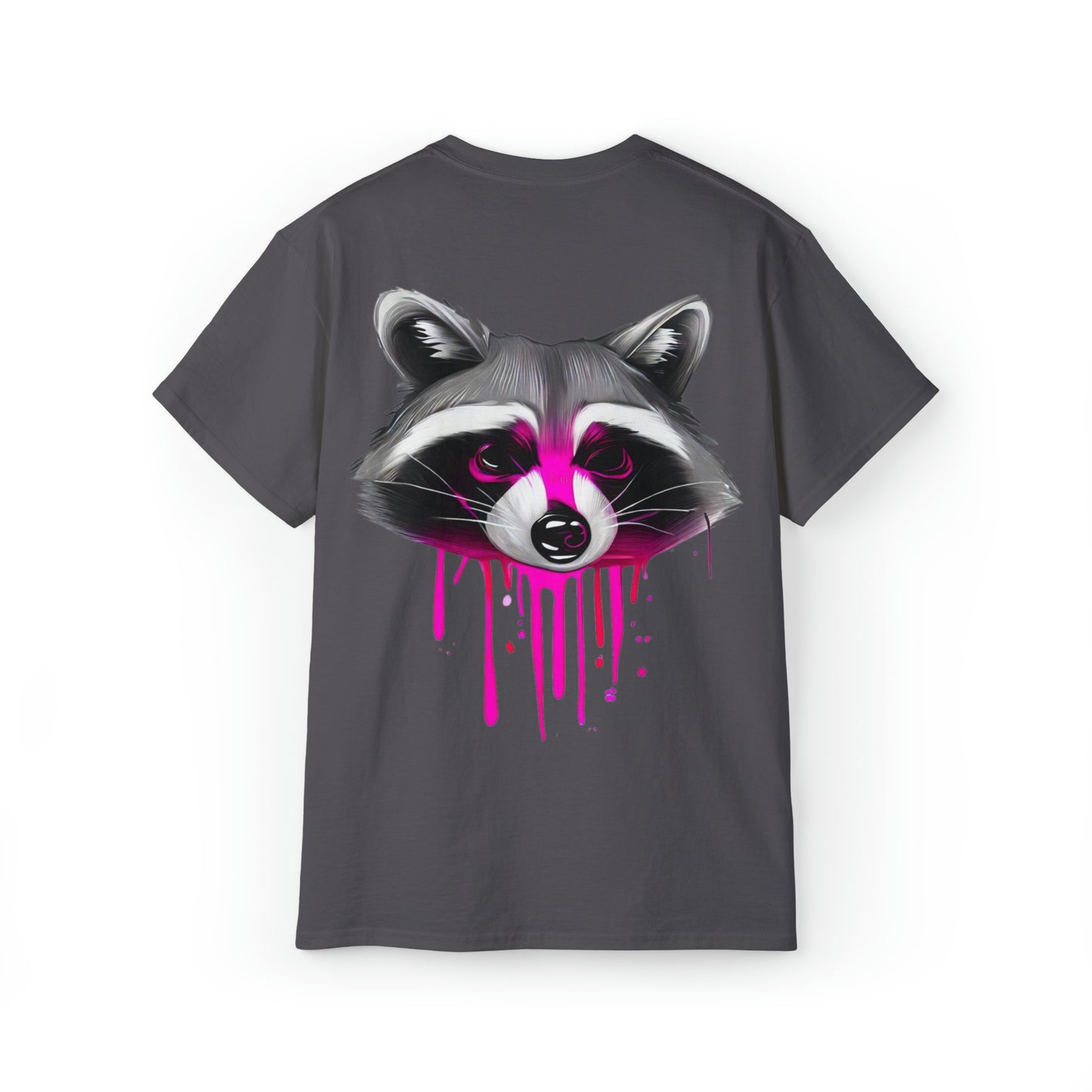 Raccoon Shirt, Graffiti Print Shirt, Unisex Ultra Cotton Tee, Pink Raccoon