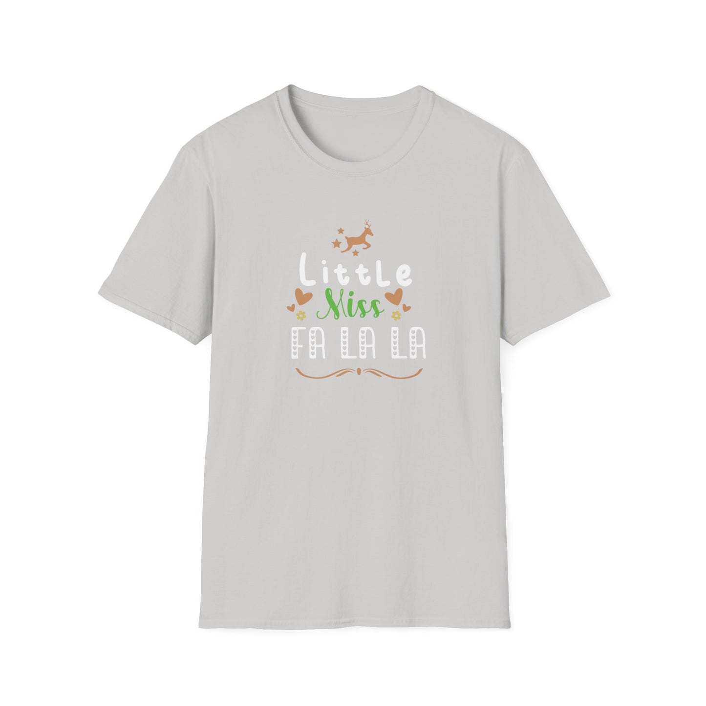 Little Miss Fa La La La Holiday Graphic T Shirt Ice Grey