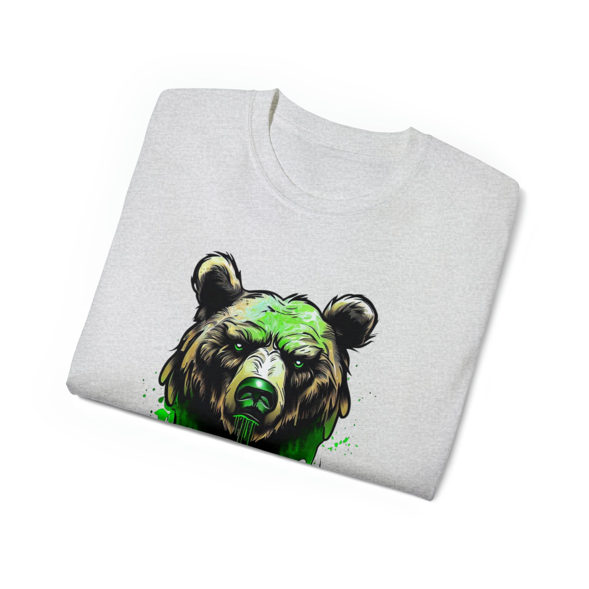 Graffiti Graphic Shirt, Street Art, Urban Art, Unisex Ultra Cotton Tee, Green Bear