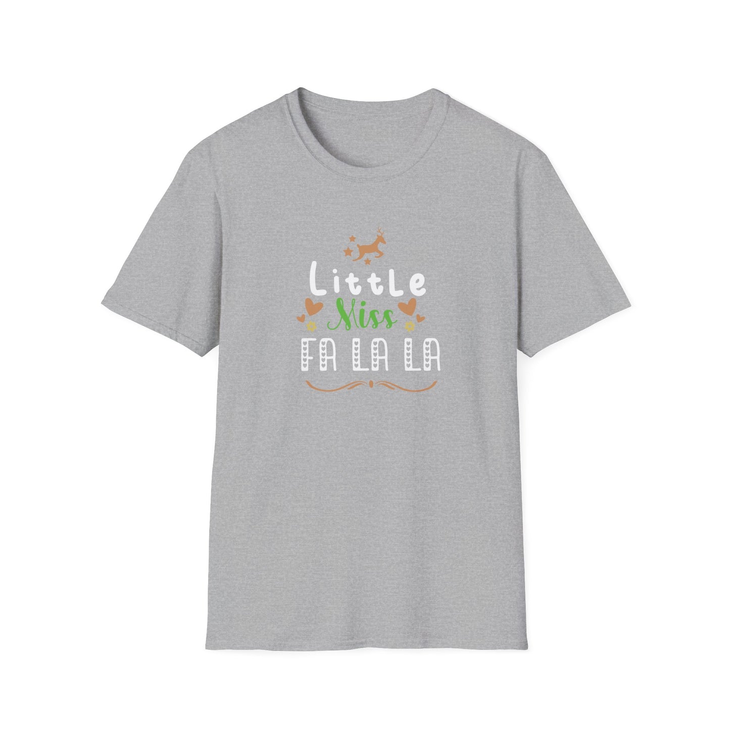 Little Miss Fa La La La Holiday Graphic T Shirt Sport Grey