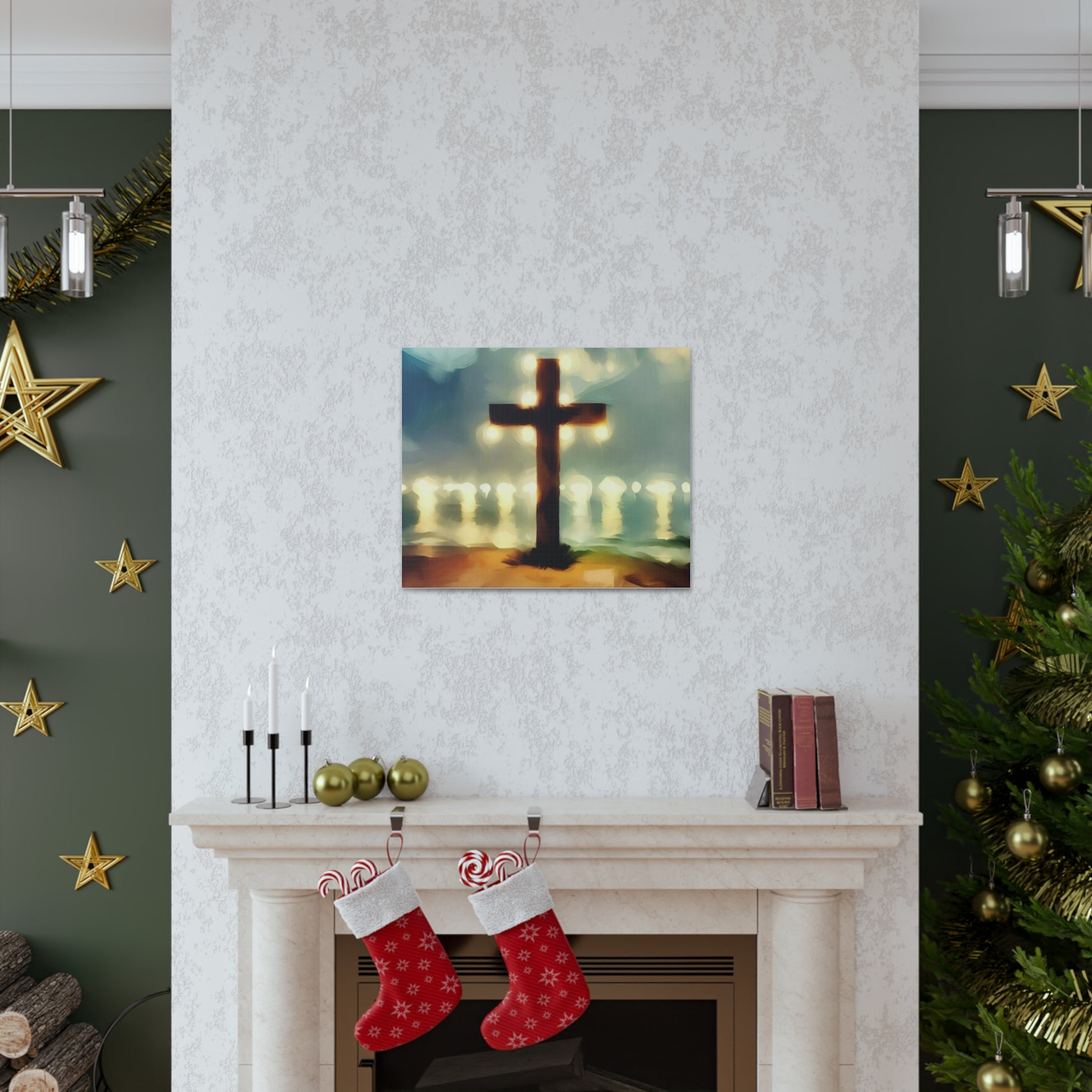 Christian wall art, Cross wall art, Beach art, Canvas Gallery Wrap - SaviTraviDesigns