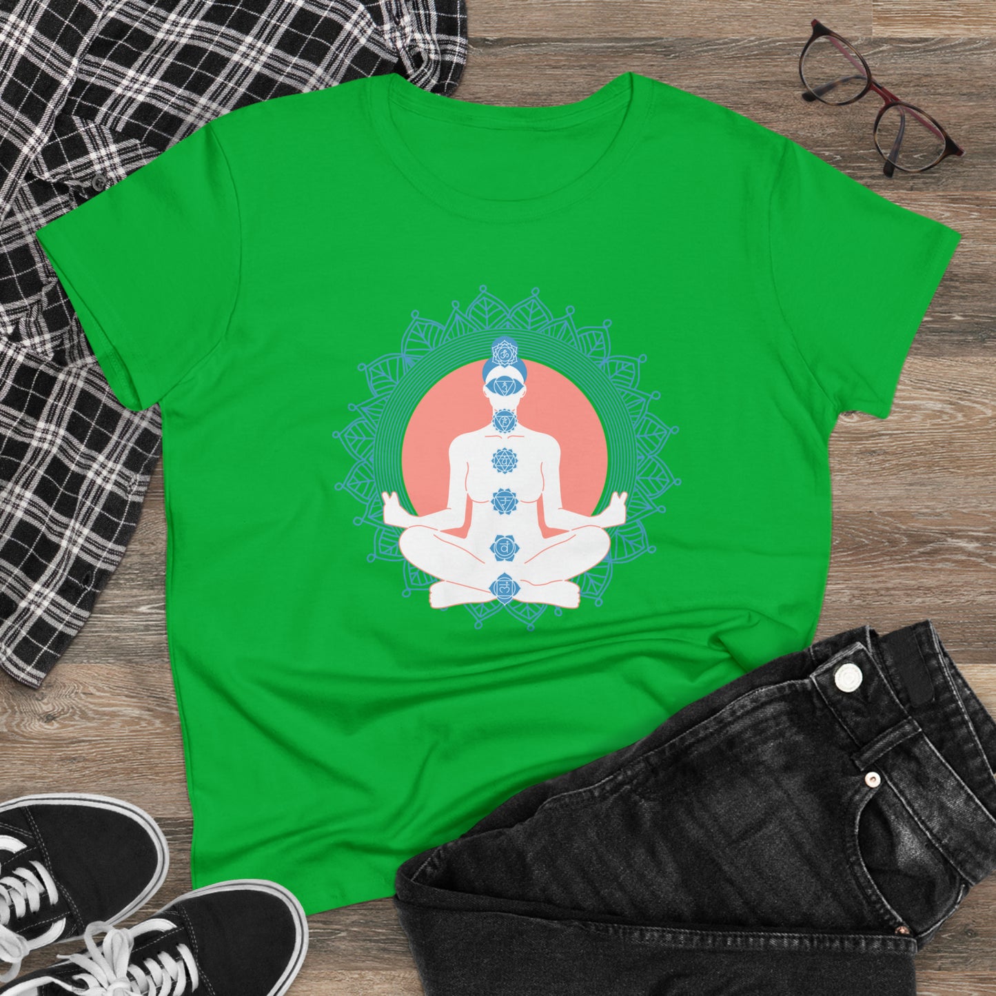 Meditation T-Shirts, Yoga Graphic Tees, Mindfulness Apparel, Zen T-Shirts, Spiritual Shirts, Chakra Tees, Womens T-Shirt Irish Green