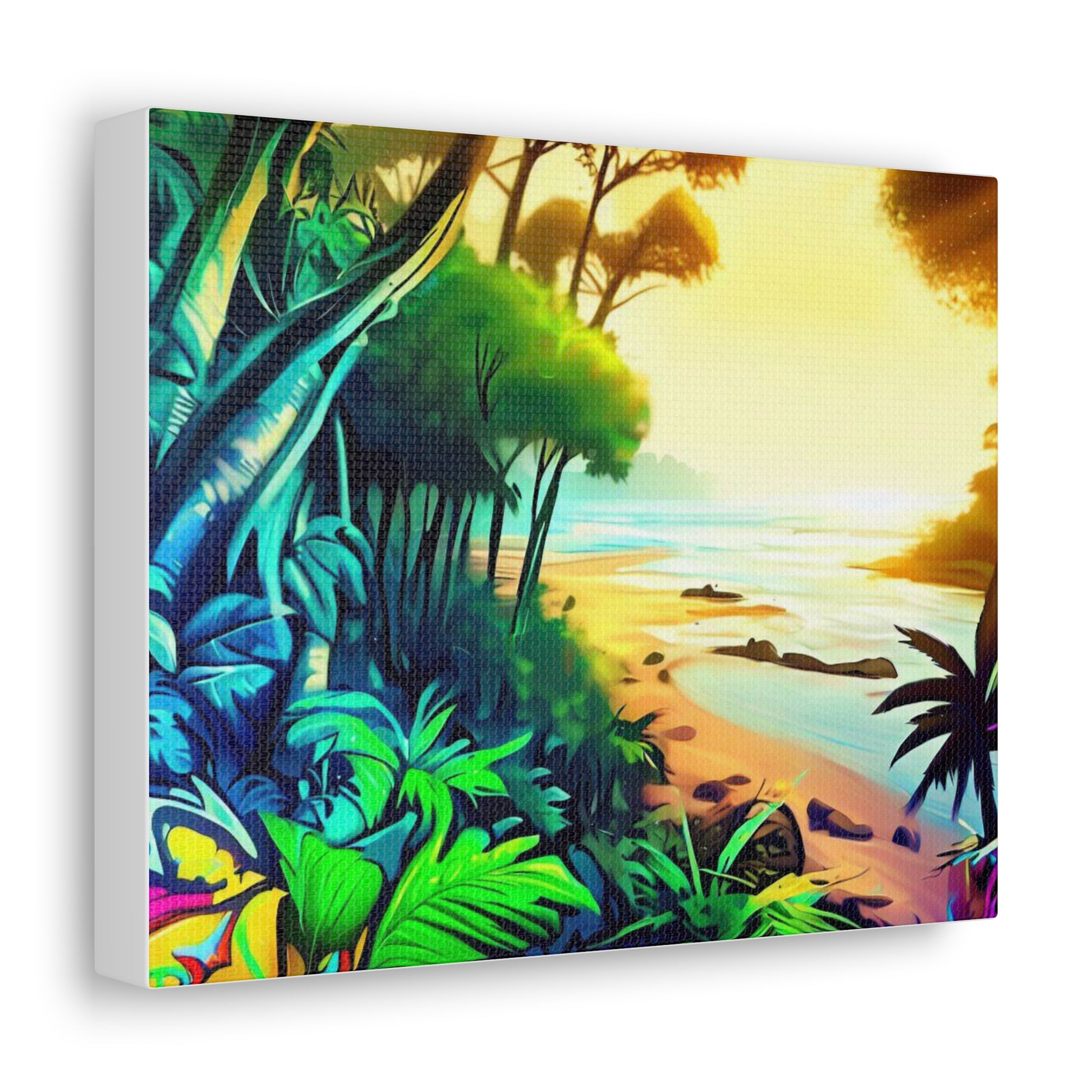 Jungle Riverbed, Jungle Sunset, Graffiti art prints, Street art canvas, Urban art decor, Graffiti-style wall art, Graffiti canvas prints, Street art posters - SaviTraviDesigns