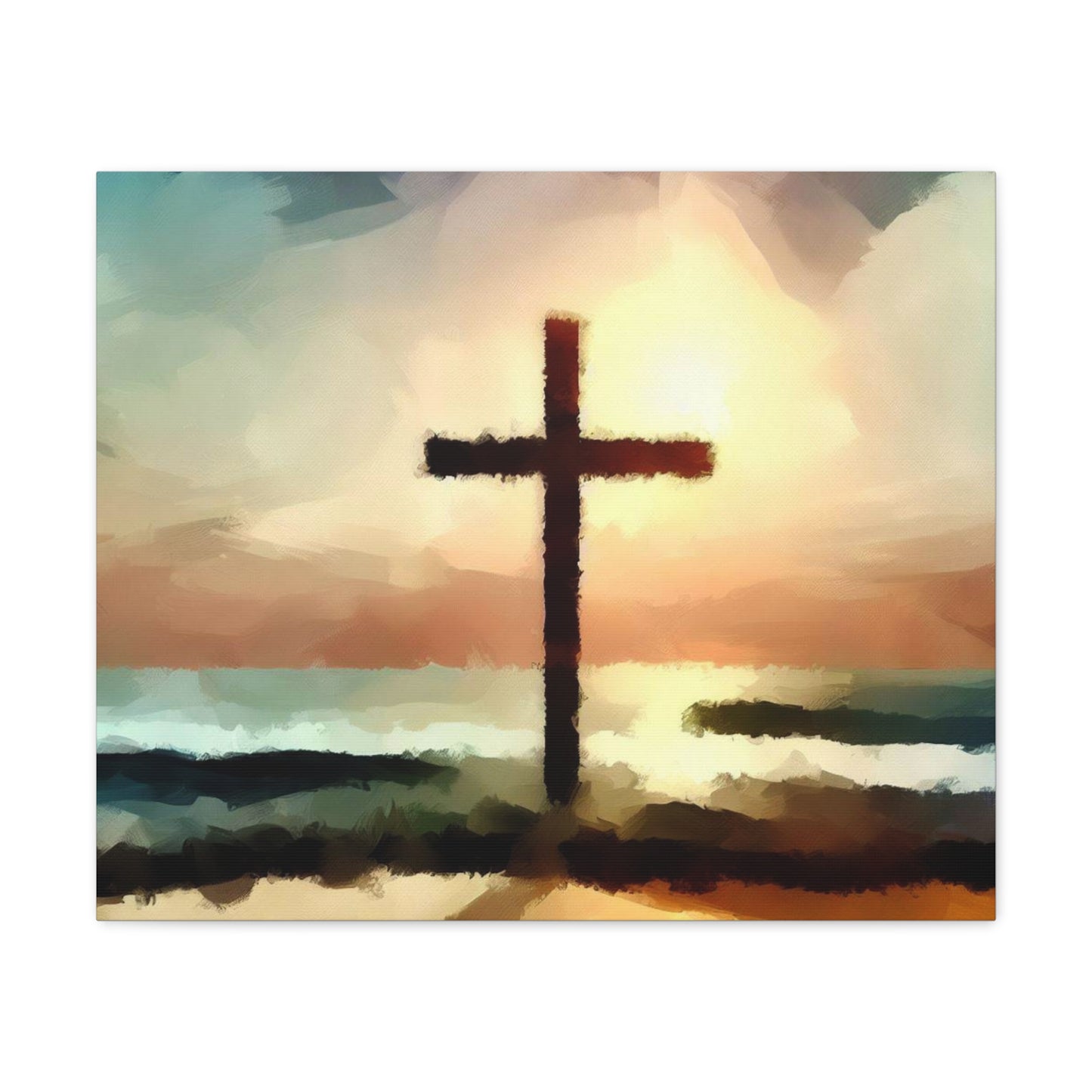 Christian wall art, Cross wall art, beach art, ocean art, Canvas Gallery Wraps - SaviTraviDesigns