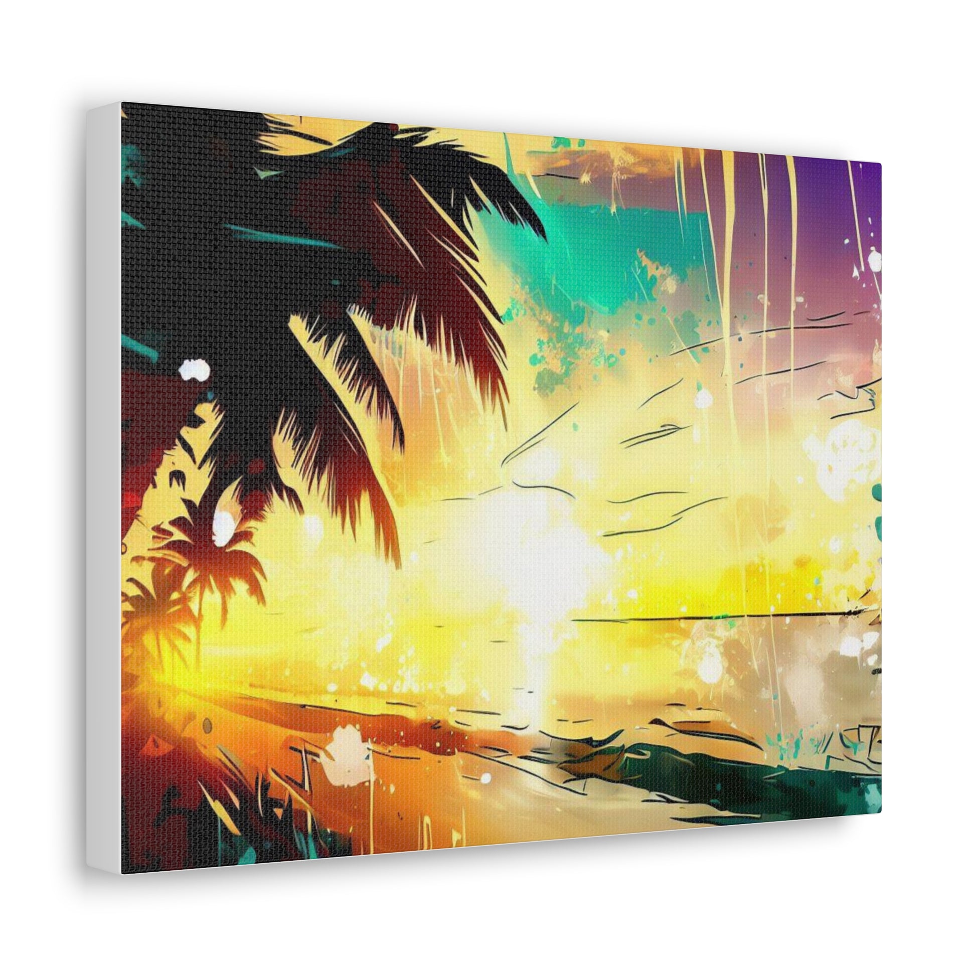 Palm Tree Sunset, Graffiti art prints, Street art canvas, Urban art decor, Graffiti-style wall art, Graffiti canvas prints, Street art posters - SaviTraviDesigns