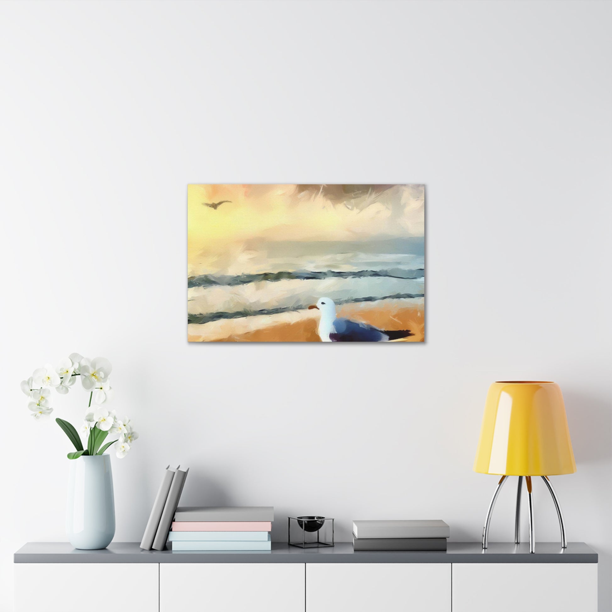 Seagull Painting, Beach wall art, Ocean Wall Art, Canvas Gallery Wraps