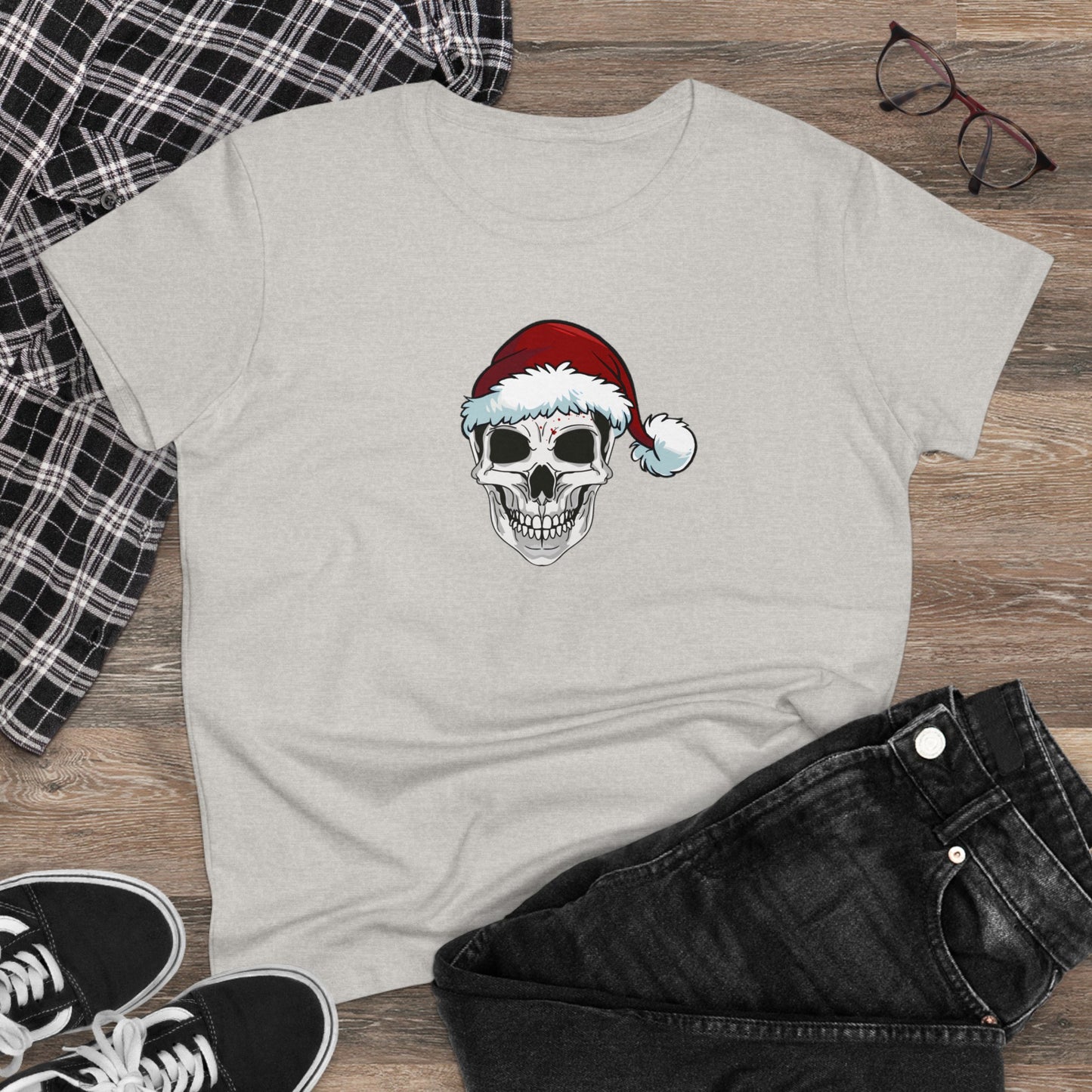 Skeleton Santa Hat, Christmas Graphic Shirts, Festive Holiday T-Shirts, Ugly Christmas Sweater Tees, Funny Christmas Shirt Designs, Cute Xmas Graphic Tees