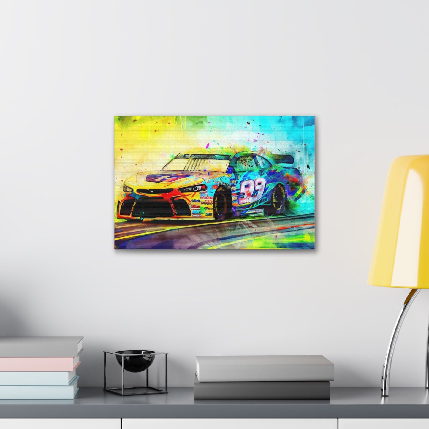 Nascar Painting, Graffiti art prints, Street art canvas, Urban art decor, Graffiti-style wall art, Graffiti canvas prints, Street art posters 18″ x 12″ Premium Gallery Wraps (1.25″)