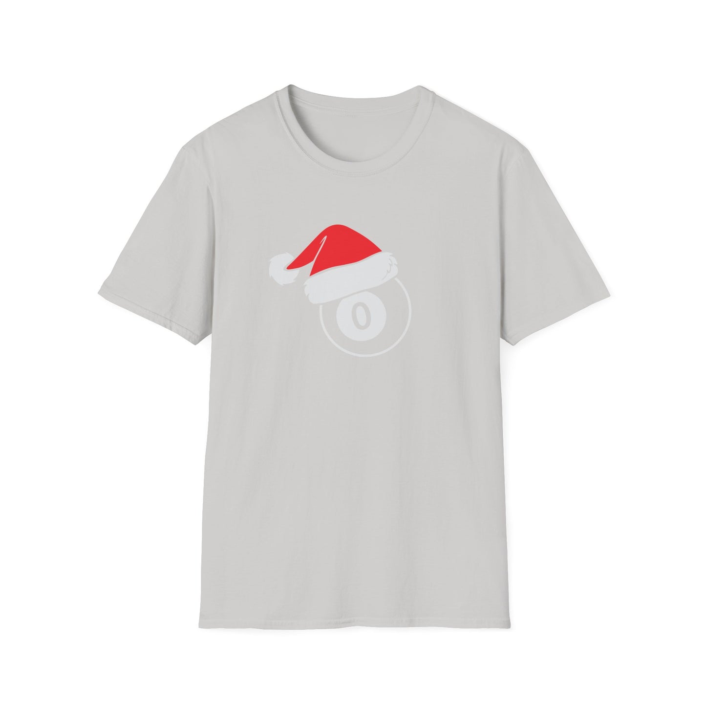 Pool Ball Santa Hat Graphic T Shirt Ice Grey