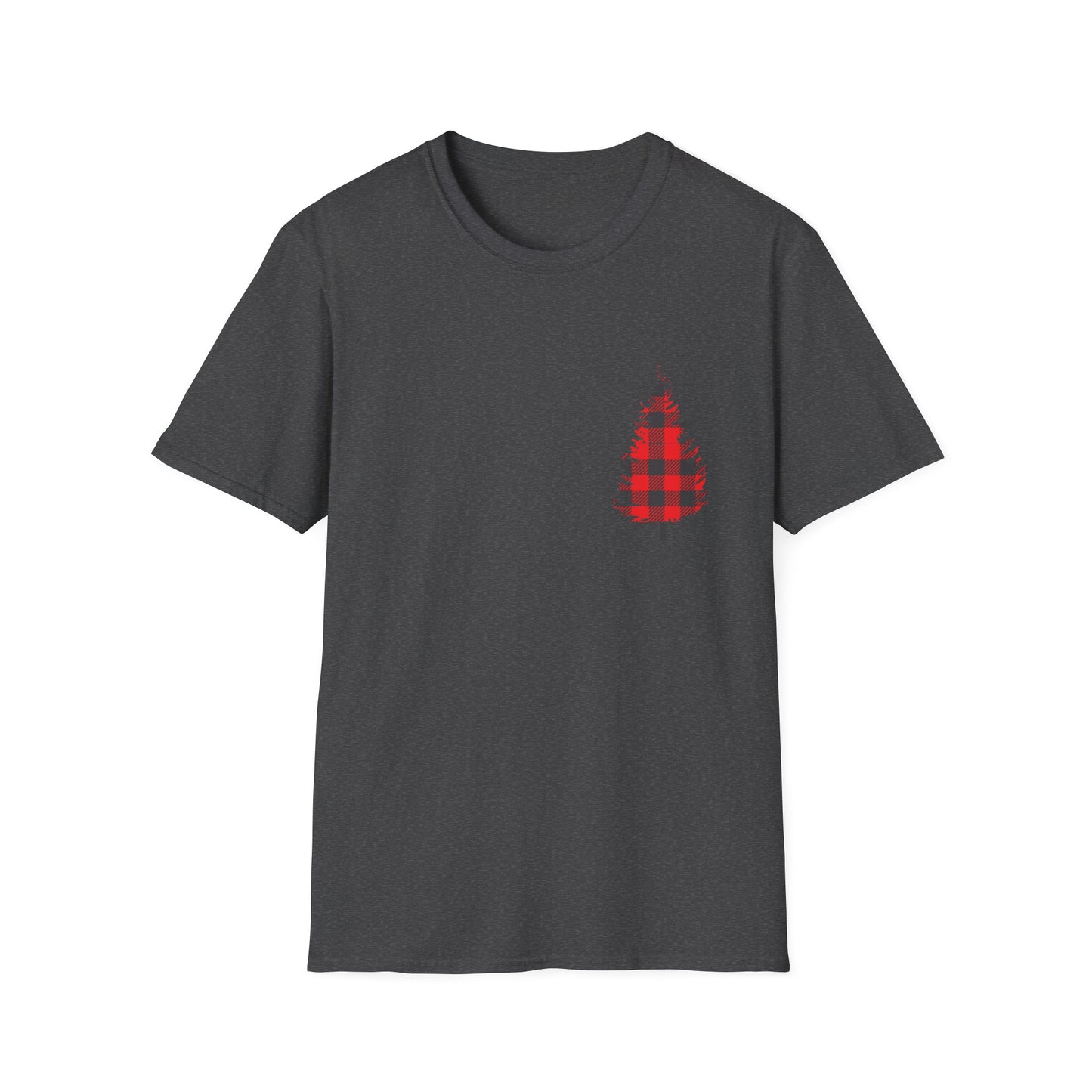 Plaid Christmas Tree Graphic T Shirt Dark Heather