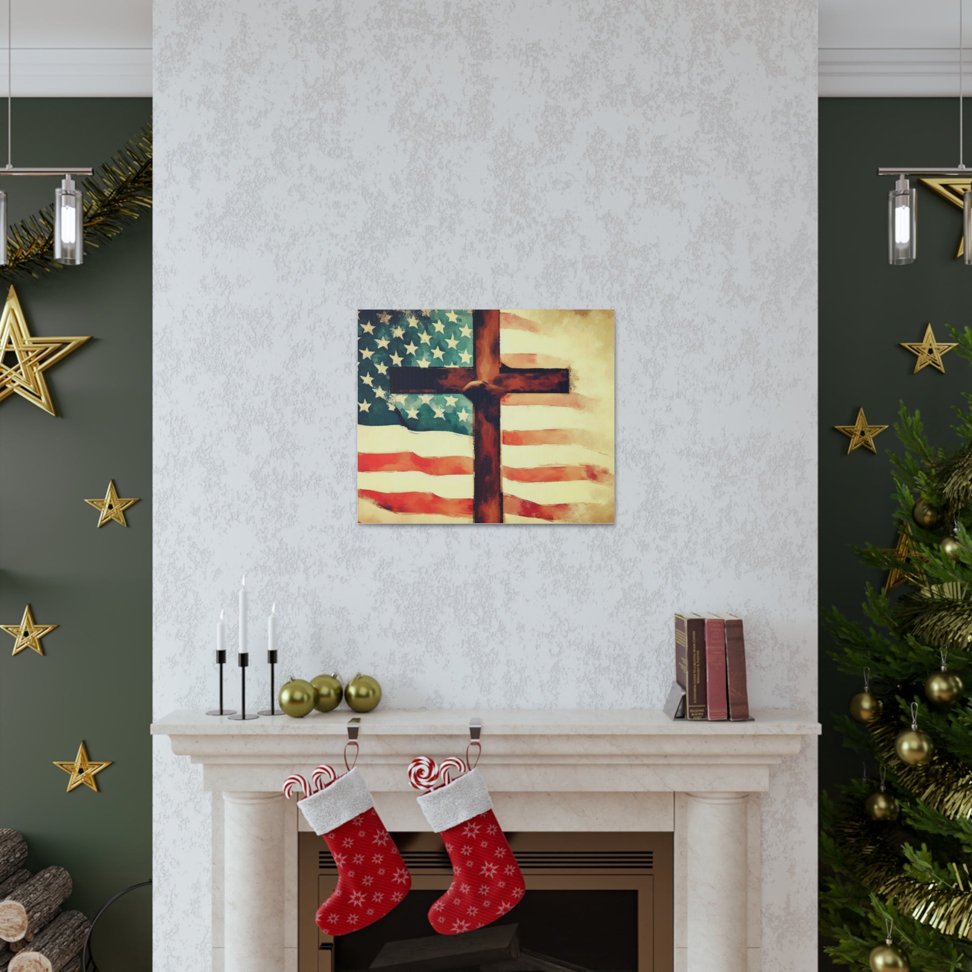 Christian wall art, Flag wall art, Canvas Gallery Wraps - SaviTraviDesigns