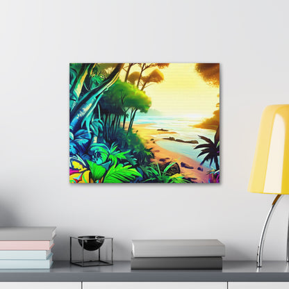 Jungle Riverbed, Jungle Sunset, Graffiti art prints, Street art canvas, Urban art decor, Graffiti-style wall art, Graffiti canvas prints, Street art posters - SaviTraviDesigns