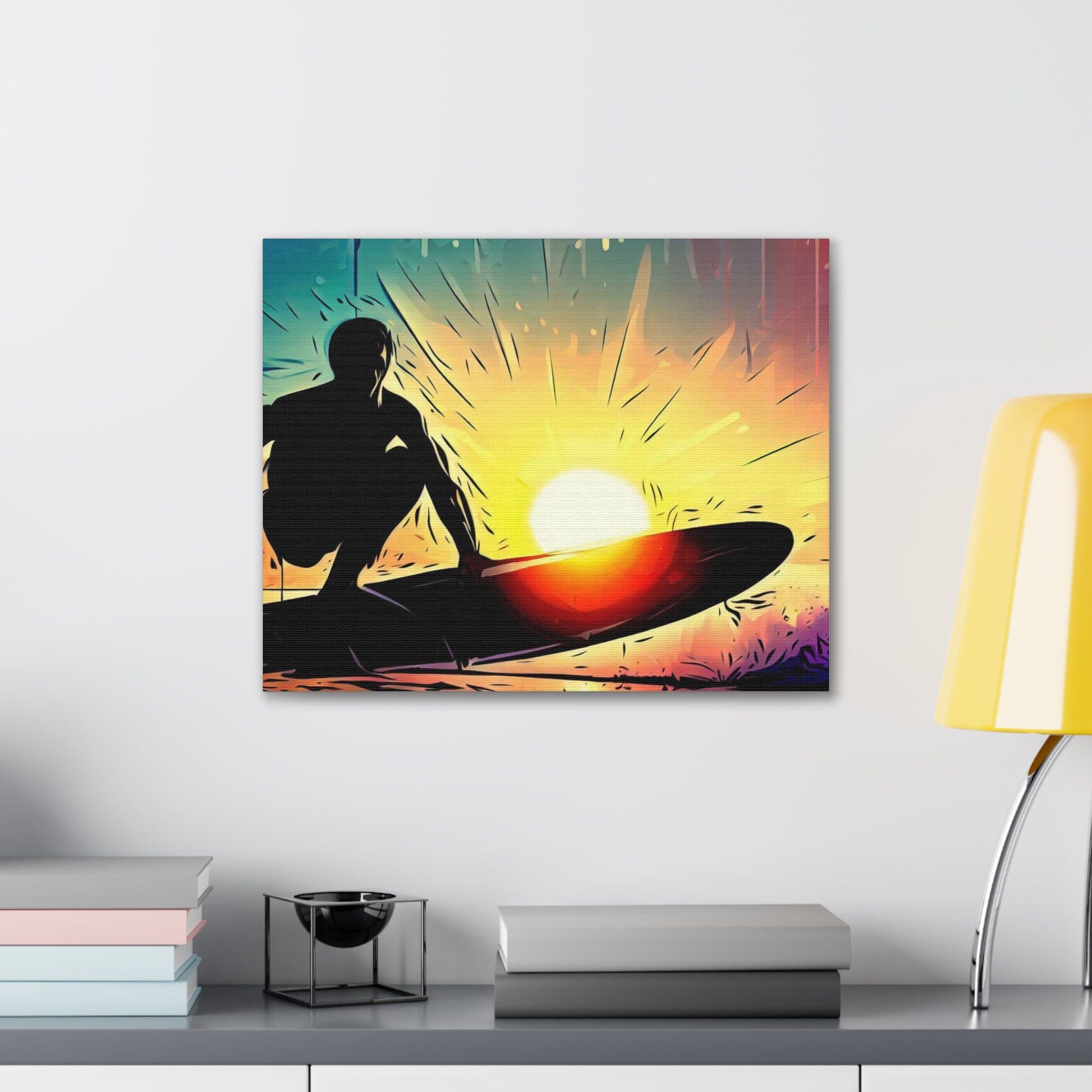 Surfer, Surfing Sunset, Graffiti-inspired home decor, Modern street art prints, Graffiti wall art, Street art canvas art, Graffiti artist prints - SaviTraviDesigns