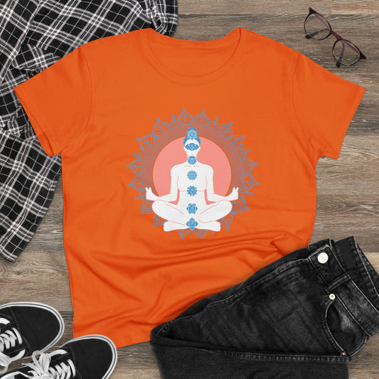 Meditation T-Shirts, Yoga Graphic Tees, Mindfulness Apparel, Zen T-Shirts, Spiritual Shirts, Chakra Tees, Womens T-Shirt Orange