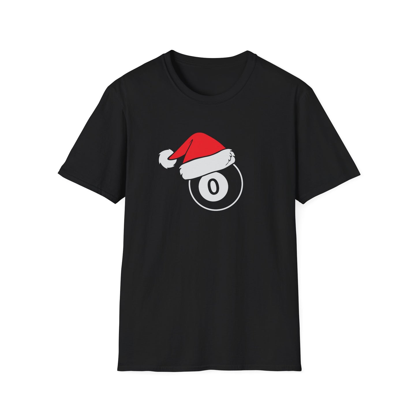 Pool Ball Santa Hat Graphic T Shirt Black