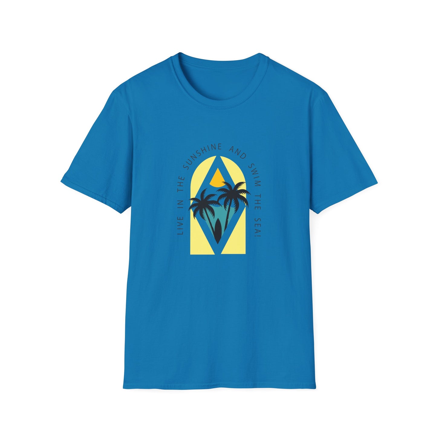 Live In The Sunshine Swim in The Sea Graphics T-Shirt Sapphire