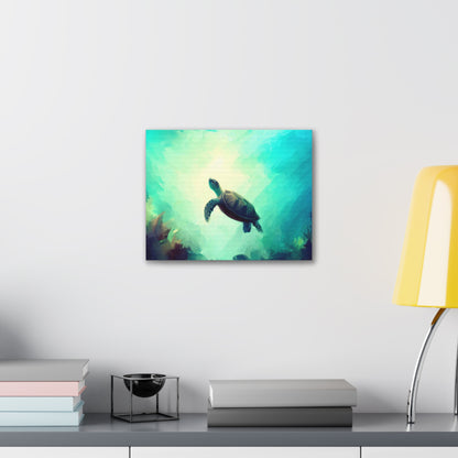 Sea Turtle wall art, ocean art, Canvas Gallery Wraps, Ocean Animal, Turtle