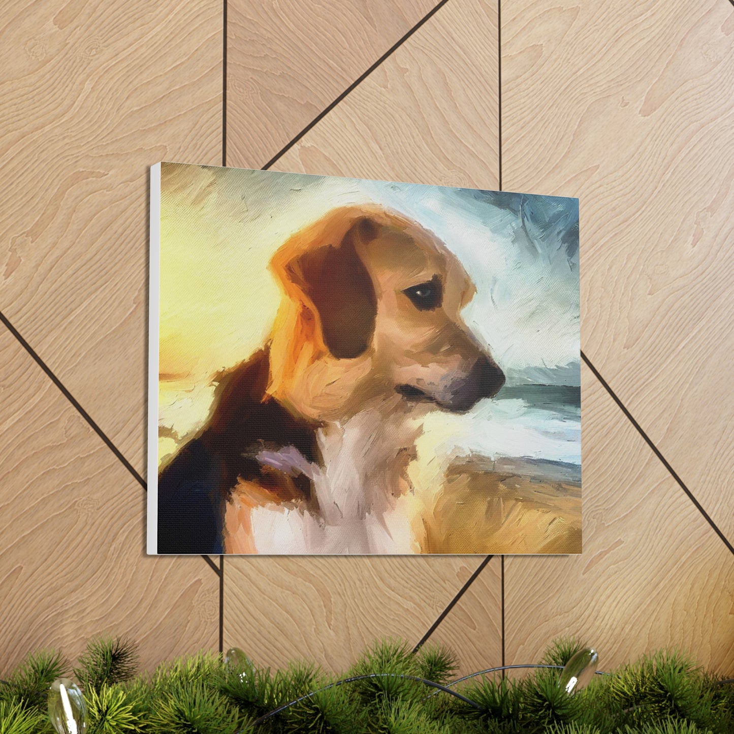 Dog wall art, beach wall art, ocean art, Canvas Gallery Wraps, Pet Beach - SaviTraviDesigns