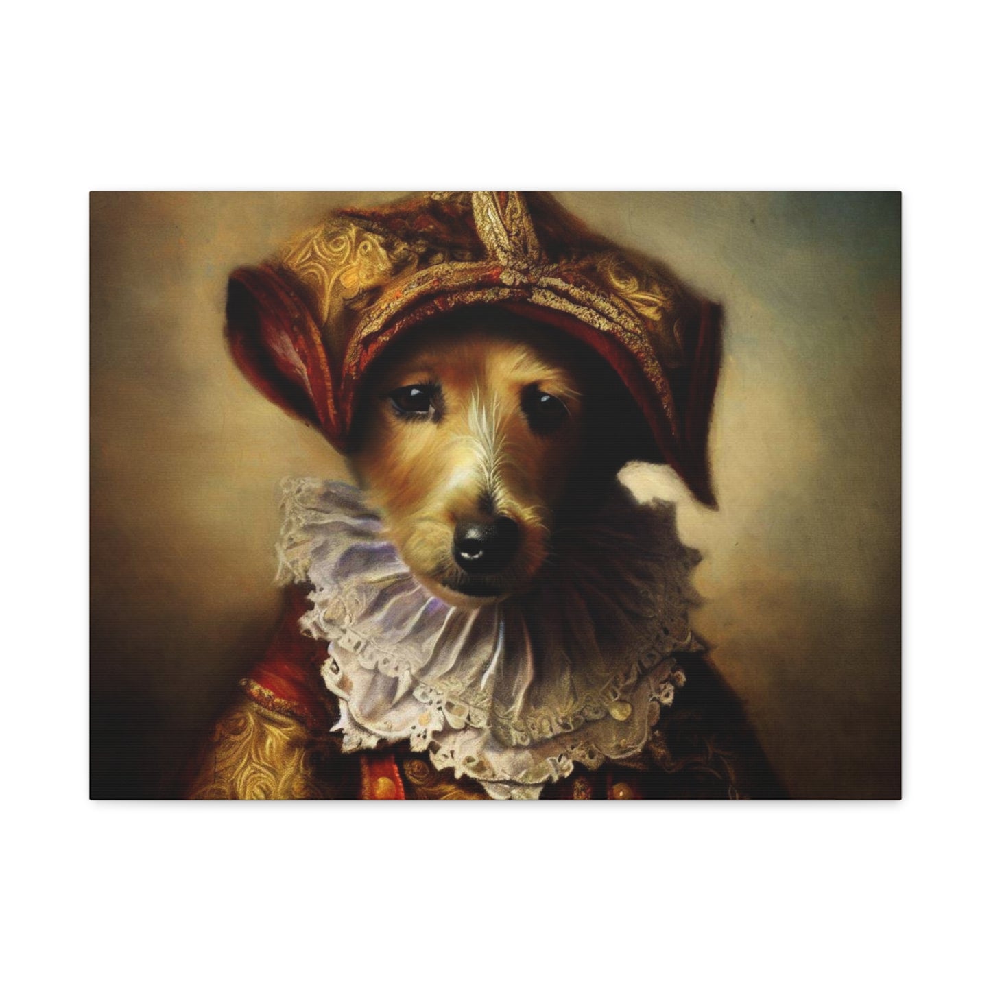 Fancy Dog, Canvas Dog Art, Dog Wall Art, Canine Canvas Art,Canvas Gallery Wraps 24″ x 18″ Premium Gallery Wraps (1.25″)