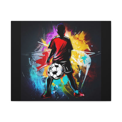 Soccer Player, Graffiti-inspired home decor, Modern street art prints, Graffiti wall art, Street art canvas art, Graffiti artist prints 20″ x 16″ Premium Gallery Wraps (1.25″)