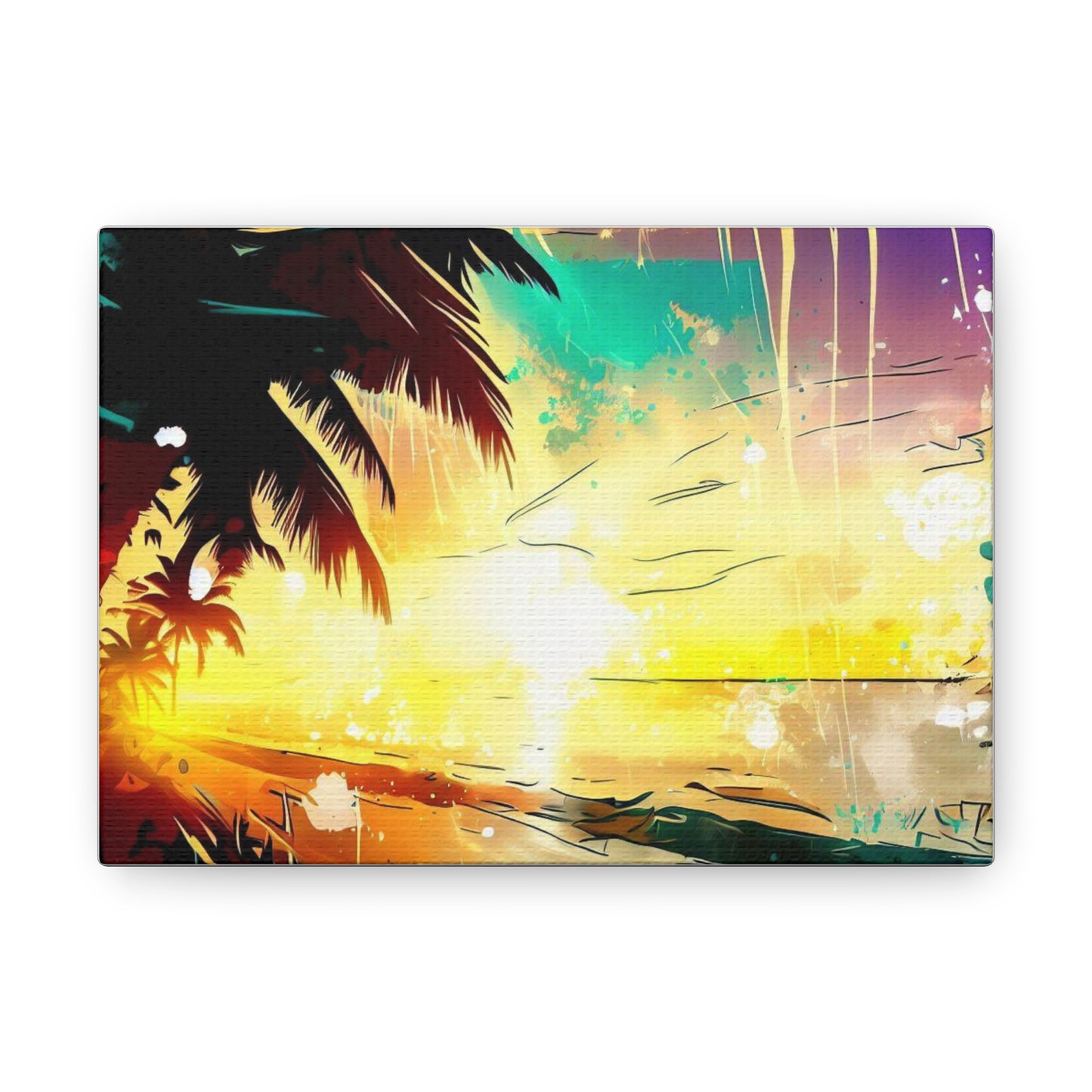 Palm Tree Sunset, Graffiti art prints, Street art canvas, Urban art decor, Graffiti-style wall art, Graffiti canvas prints, Street art posters - SaviTraviDesigns