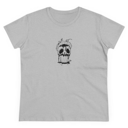 Skull Cupcake, Halloween Cupcake Designs, Halloween Graphic Shirts, Spooky Halloween Shirts, Cute Halloween Graphic Tees Sport Grey