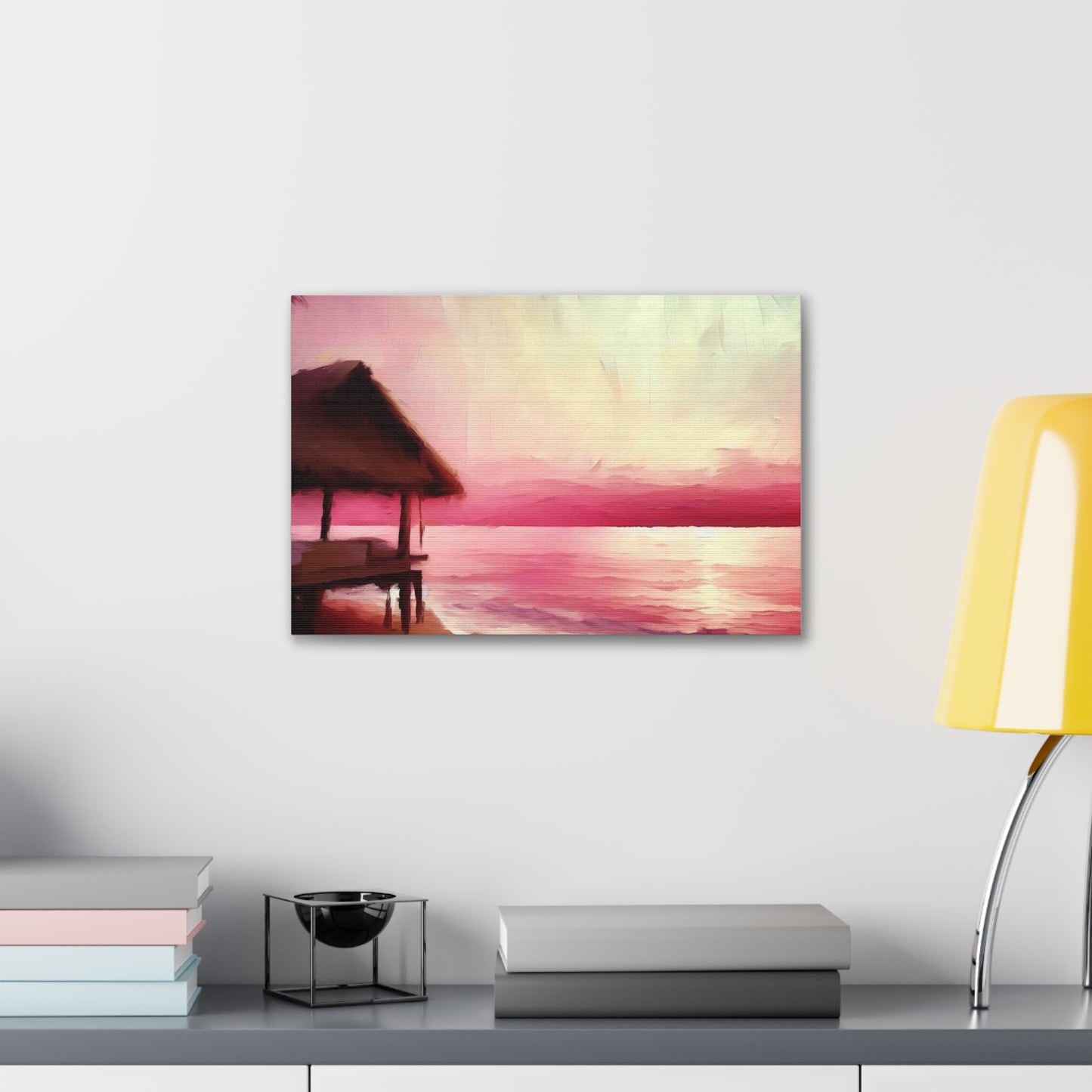 Sunset Beach Pastel Watercolor Print