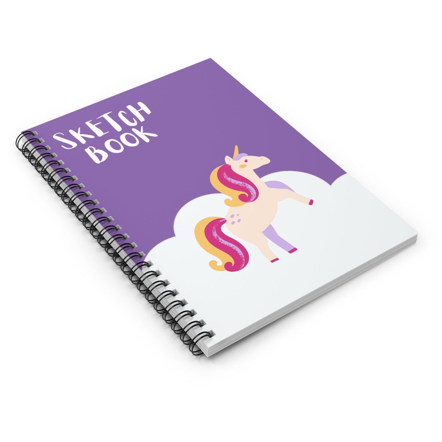 Unicorn Notebook, Sketch Book, Spiral Notebook, Ruled Line, Purple Unicorn, Workout Journal - SaviTraviDesigns