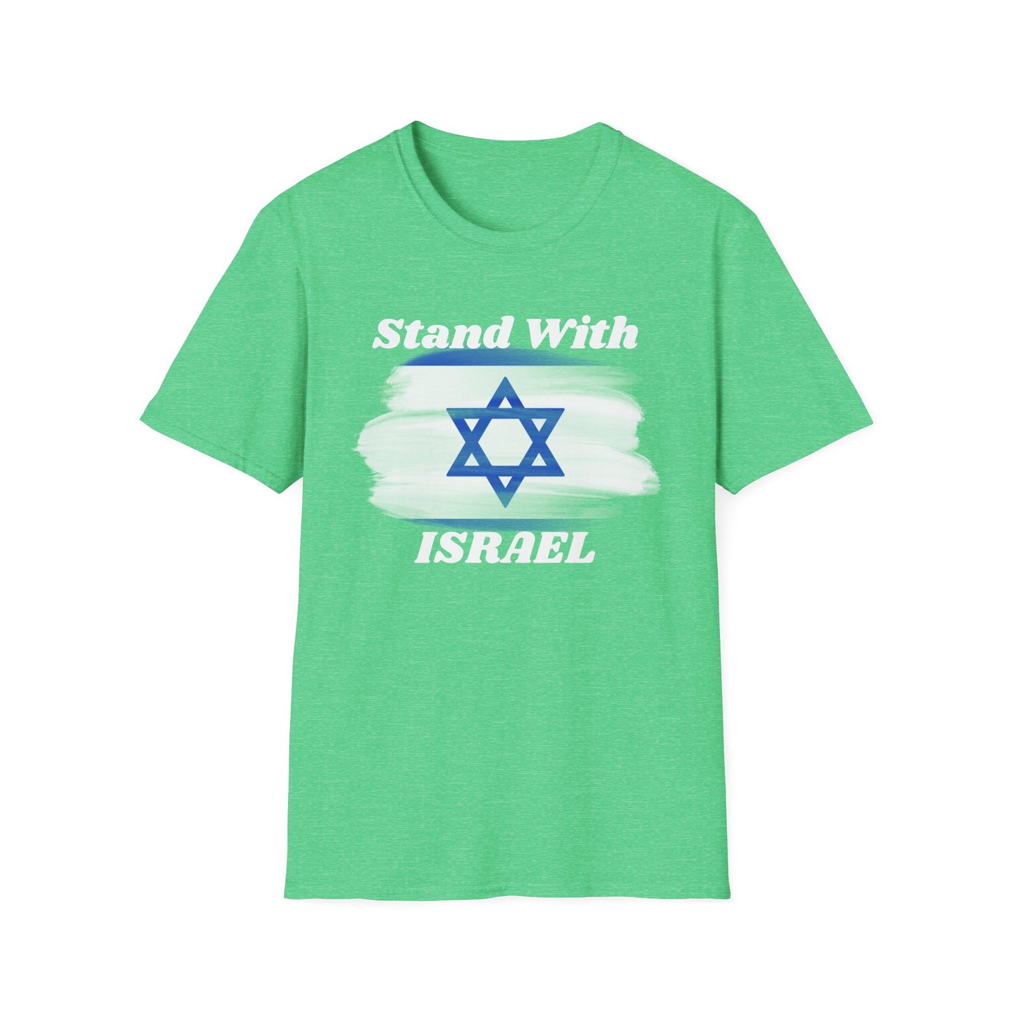 Stand with Israel Graphic T-Shirt Heather Irish Green