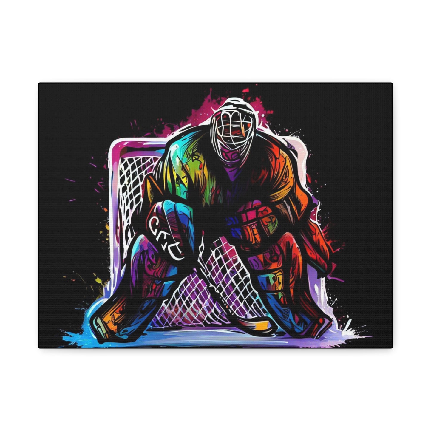 Hockey Canvas print, Graffiti canvas prints, Spray can art paintings, Street art canvas art, Urban graffiti artwork, Graffiti wall decor 16″ x 12″ Premium Gallery Wraps (1.25″)