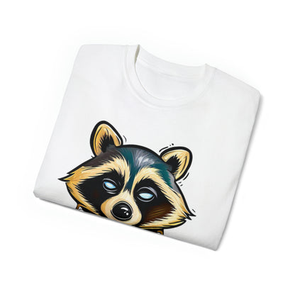 Raccoon Shirt, Graffiti Print Shirt, Unisex Ultra Cotton Tee, Golden Raccoon - SaviTraviDesigns