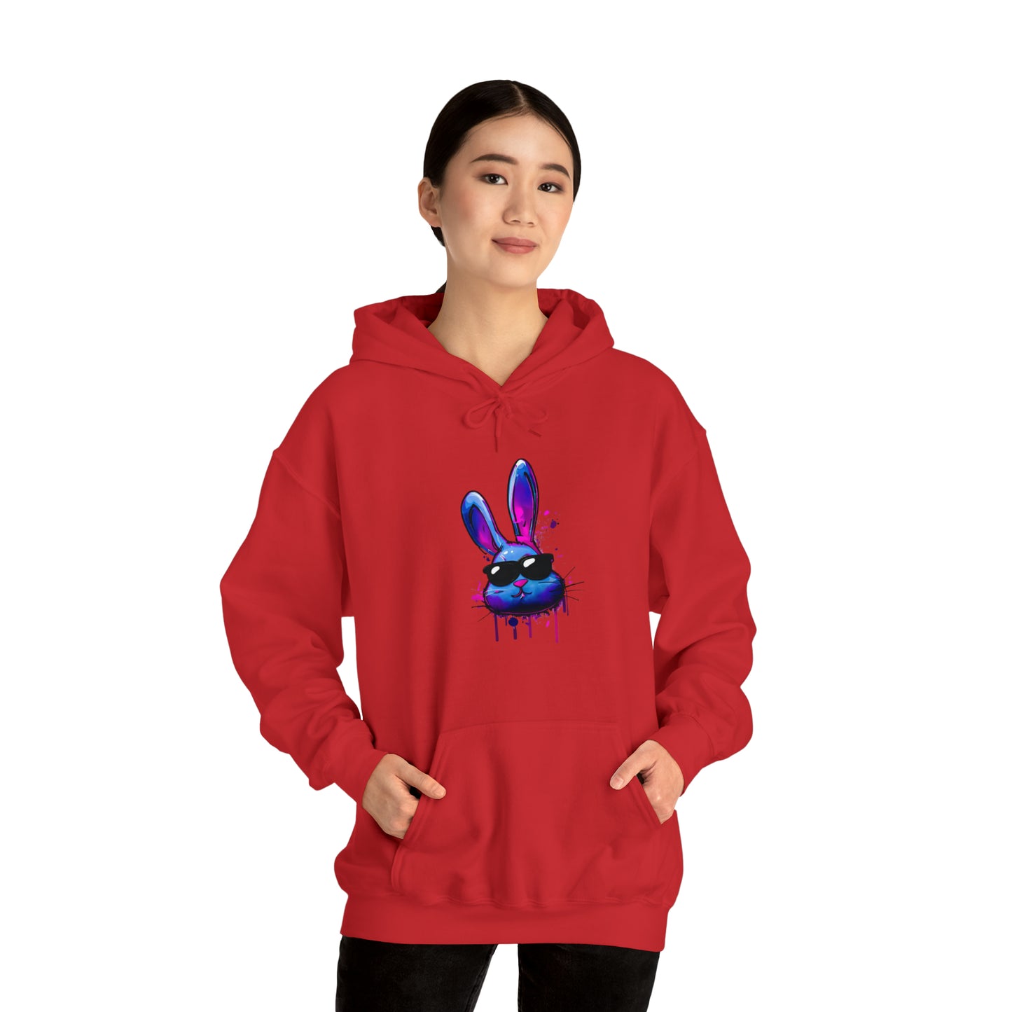 Bunny Hoodie, Graffiti Hoodie, Graffiti sweatshirt, Bunny sweatshirt, Urban Art Hooded Sweatshirt, Blue Bunny