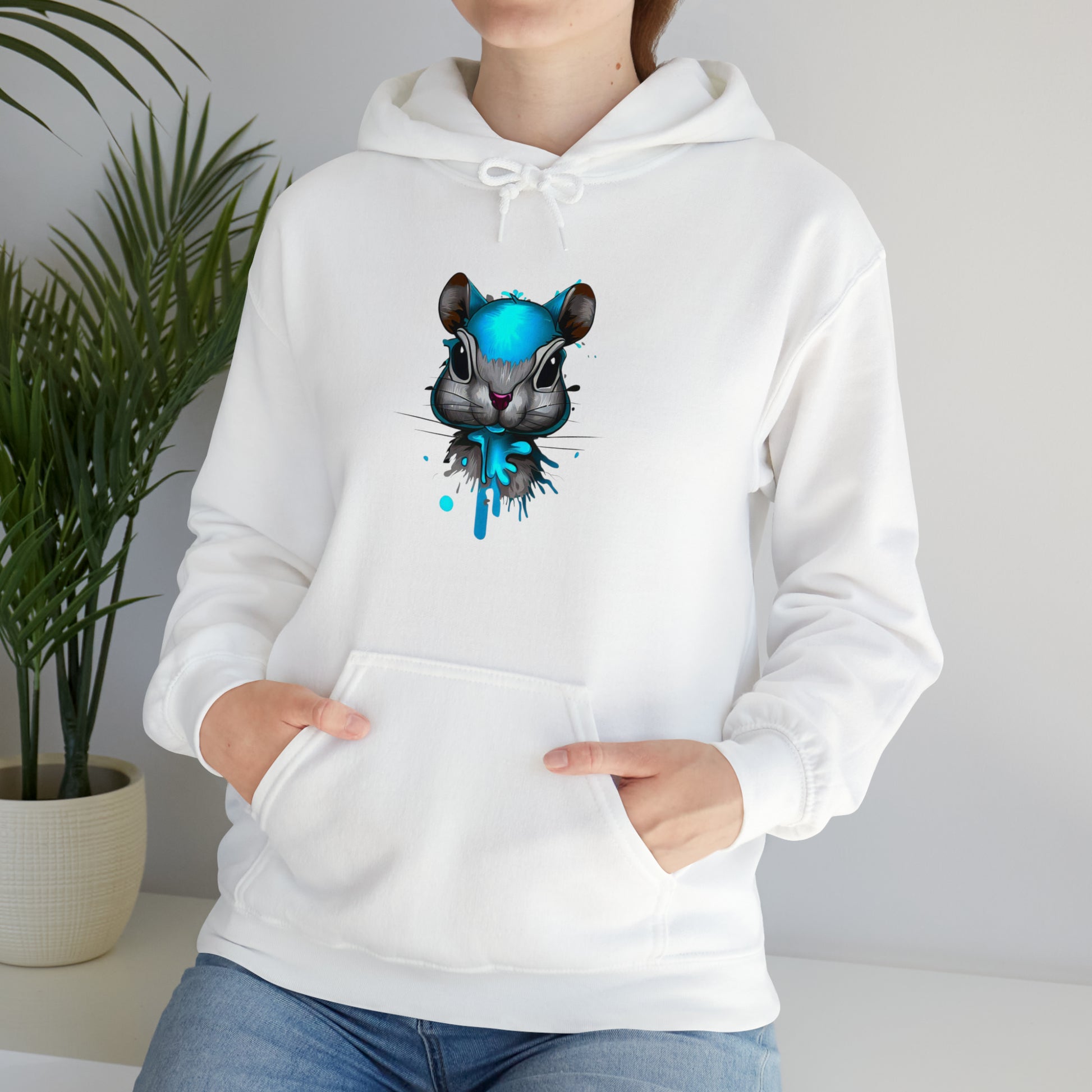 Graffiti Hoodie, Graffiti Sweatshirt,Squirrel hoodie, Urban Art Hooded Sweatshirt, Blue, - SaviTraviDesigns