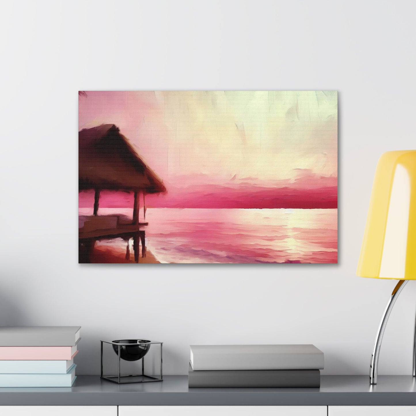 Sunset Beach Pastel Watercolor Print