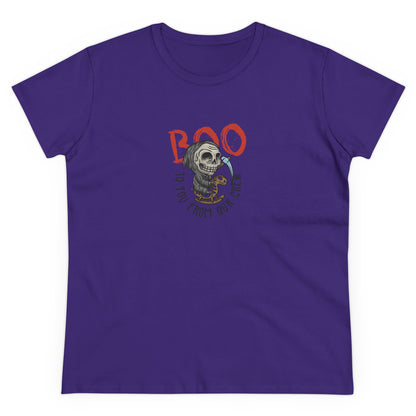 Boo To You and Our Crew, Halloween Graphic Shirts, Spooky Halloween Shirts, Scary Halloween Shirt Designs, Cute Halloween Graphic Tees, Funny Halloween Shirt Ideas Purple