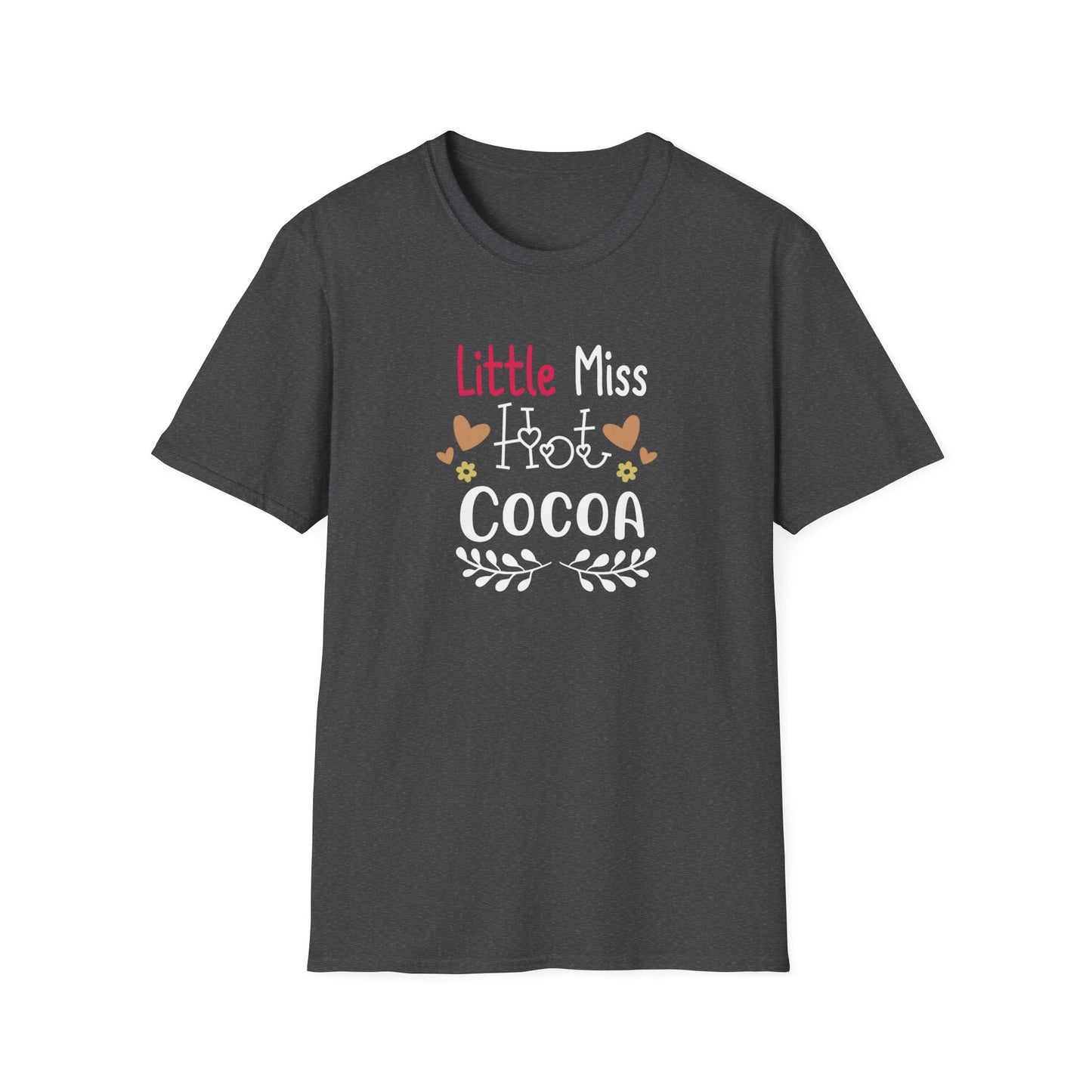 Little Miss Hot Cocoa Novelty Graphic Shirt Dark Heather