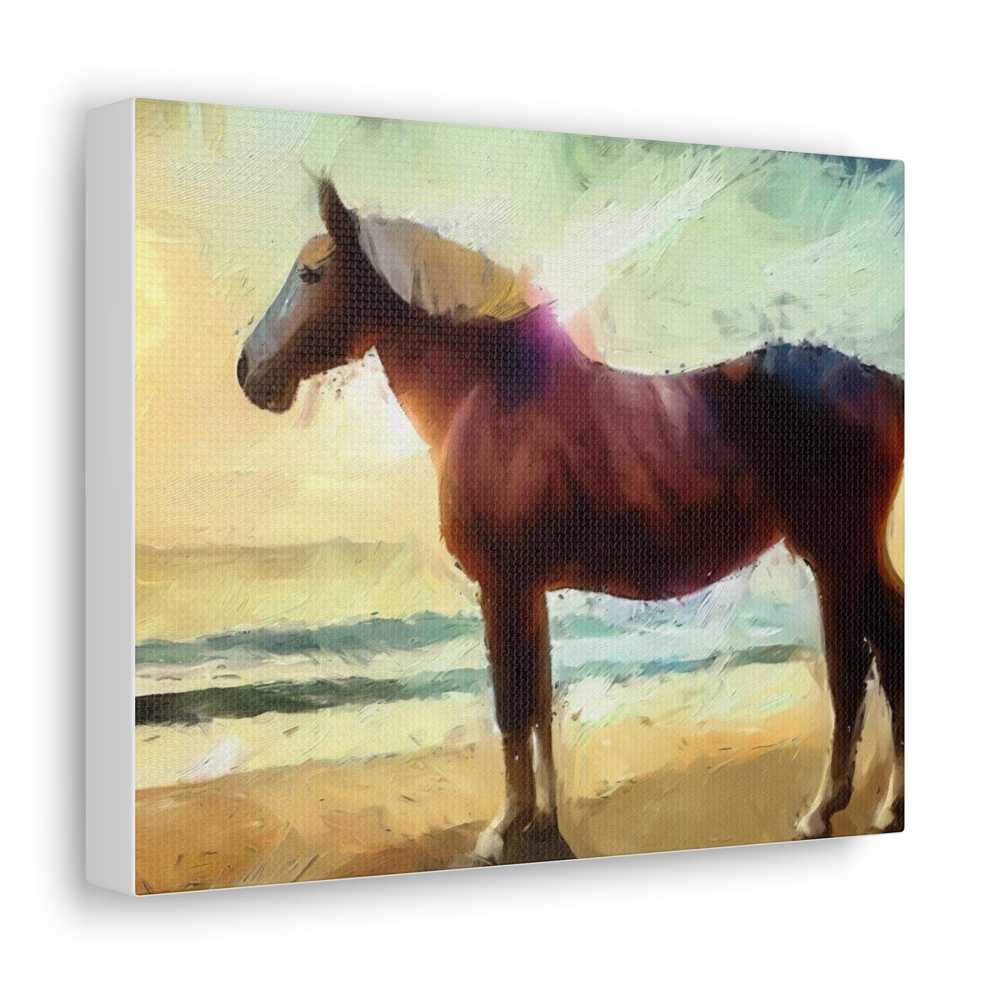 Horse wall art, Beach wall art, ocean wall art, Canvas Gallery Wraps, Horse Beach, Sunset Beach - SaviTraviDesigns