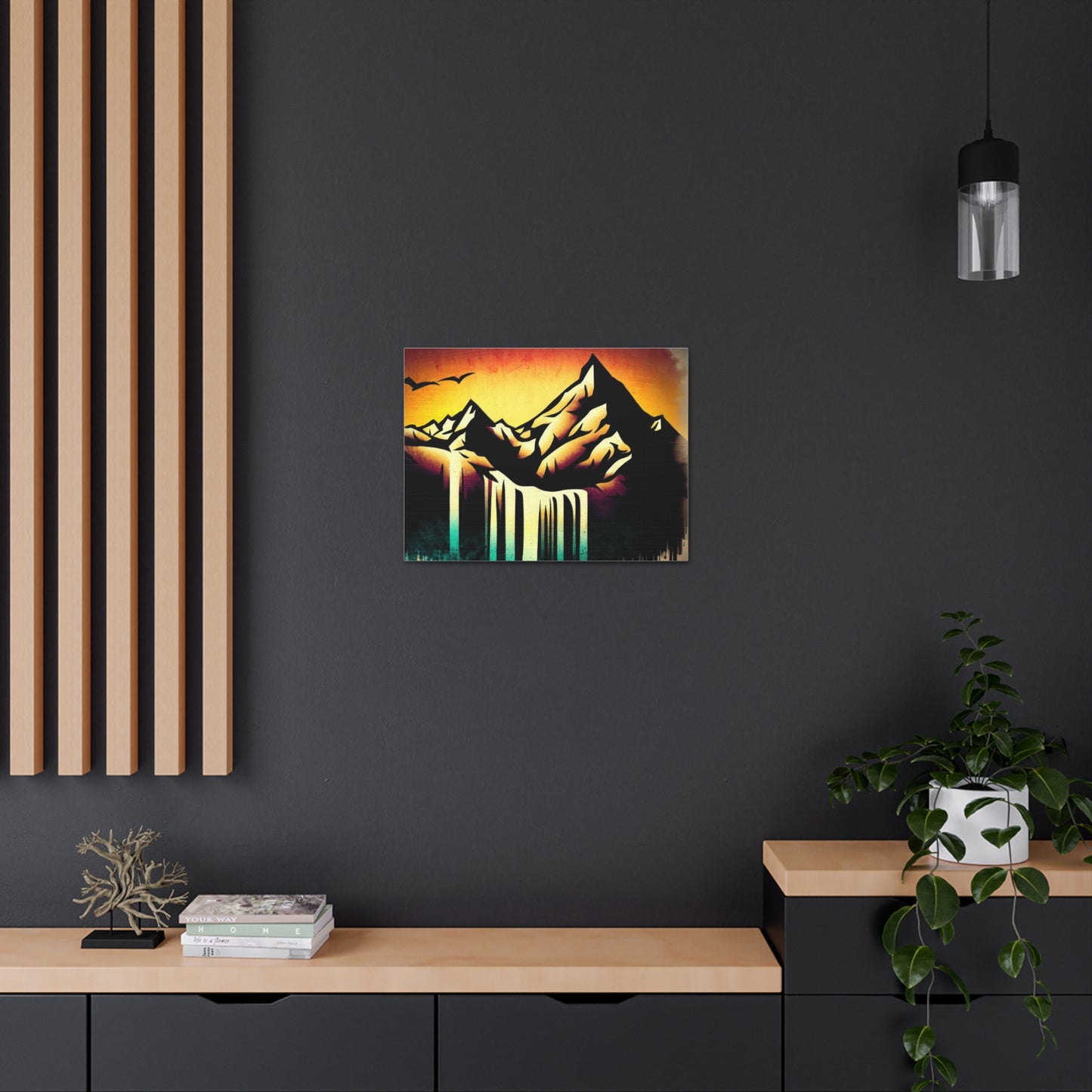 Mountain Waterfall, Graffiti art prints, Street art canvas, Urban art decor, Graffiti-style wall art, Graffiti canvas prints, Street art posters - SaviTraviDesigns