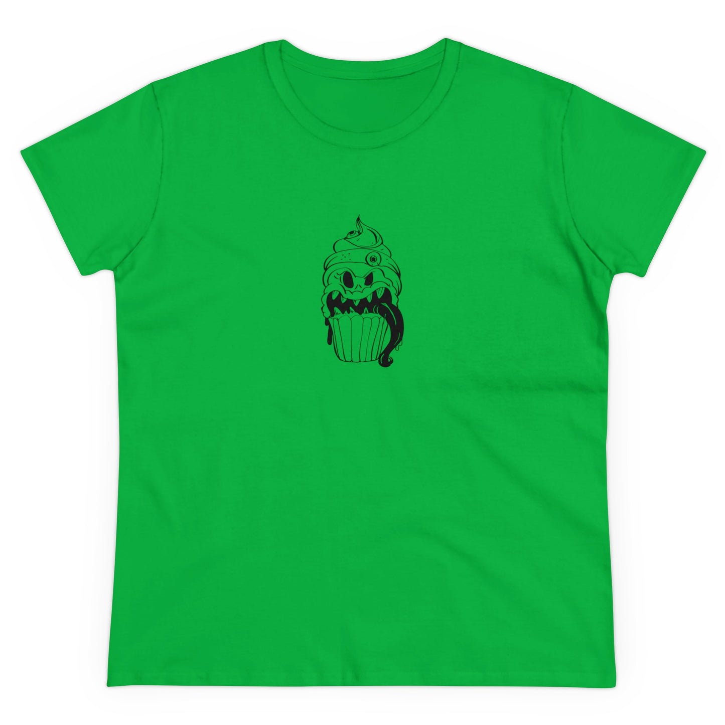 Ghoul Tongue Cupcake, Halloween Cupcake Designs, Halloween Graphic Shirts, Spooky Halloween Shirts, Cute Halloween Graphic Tees Irish Green