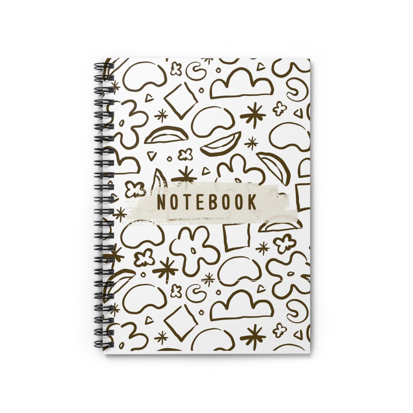 Pattern Notepad, Design Spiral Notebook, Spiral Notebook, Ruled Line, white, Workout Journal - SaviTraviDesigns